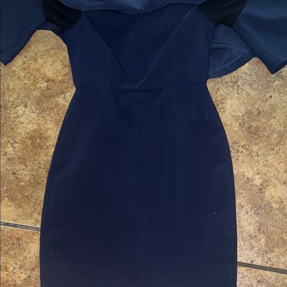 Endless Rose Navy Ruffle Sleeve Mini Dress - Picture 6 of 9